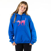 Girls Lacrosse Hooded Sweatshirt - LuLa the Lax Dog (Pink)