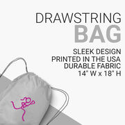 Lacrosse Drawstring Backpack Neon Lax Girl