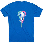 Girls Lacrosse T-Shirt Short Sleeve Lacrosse Stick Heart