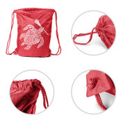 Girls Lacrosse Drawstring Backpack - Lax Turtle