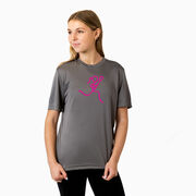 Girls Lacrosse Short Sleeve Performance Tee - Neon Lax Girl