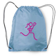 Lacrosse Drawstring Backpack Neon Lax Girl