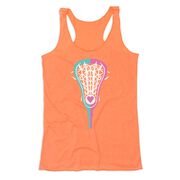 Girls Lacrosse Women's Everyday Tank Top - Lacrosse Stick Heart Pink Teal White