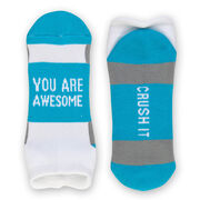 Socrates&reg; Woven Performance Socks You Are Awesome (Teal)