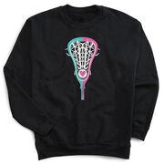 Girls Lacrosse Crewneck Sweatshirt - Lacrosse Stick Heart