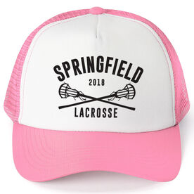 Girls Lacrosse Trucker Hat - Team Name With Curved Text