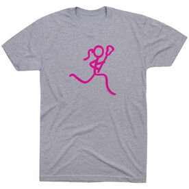 Lacrosse T-Shirt Short Sleeve Neon Lax Girl [Adult Medium/Gray] - SS