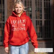 Girls Lacrosse Hooded Sweatshirt - Lax Hair Don't Care