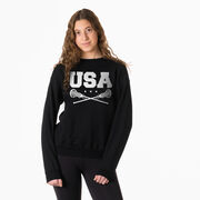 Girls Lacrosse Crewneck Sweatshirt - USA Girls Lacrosse