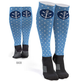 Girls Lacrosse Printed Knee-High Socks - Lax Anchor