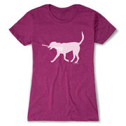 Girls Lacrosse Women's Everyday Tee - LuLa the Lax Dog (Pink)