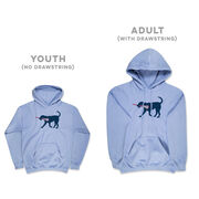 Girls Lacrosse Hooded Sweatshirt - LuLa The LAX Dog(Blue)