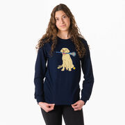 Girls Lacrosse Tshirt Long Sleeve - Chase The Lax Dog