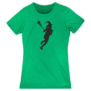 Girls Lacrosse Women's Everyday Tee - Lax Witch [Green/Adult Medium] - SS