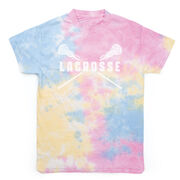 Girl's Lacrosse Short Sleeve T-Shirt - Lacrosse Girls Crossed Sticks Tie Dye