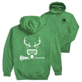 Girls Lacrosse Hooded Sweatshirt - Lax Girl Reindeer (Back Design)