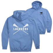 Girls Lacrosse Hooded Sweatshirt - Crossed Girls Sticks (Back Design)