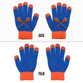 Lacrosse Touchscreen Knit Gloves - Blue/Orange