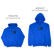 Girls Lacrosse Hooded Sweatshirt - LuLa The LAX Dog(Blue)