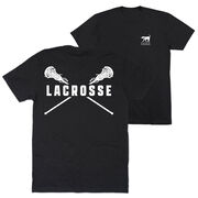 Girls Lacrosse Short Sleeve T-Shirt - Crossed Girls Sticks (Back Design)