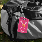 Girls Lacrosse Bag/Luggage Tag - Personalized Crossed Lacrosse Sticks