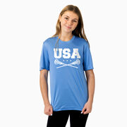 Girls Lacrosse Short Sleeve Performance Tee - USA Girls Lacrosse