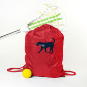 Lacrosse Drawstring Backpack LuLa The LAX Dog(Blue)