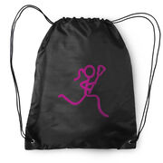 Lacrosse Drawstring Backpack Neon Lax Girl