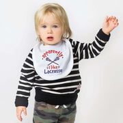 Guys Lacrosse Baby Bib - Apparently, I Like Lacrosse