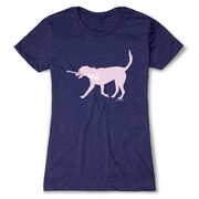Girls Lacrosse Women's Everyday Tee - LuLa the Lax Dog (Pink)