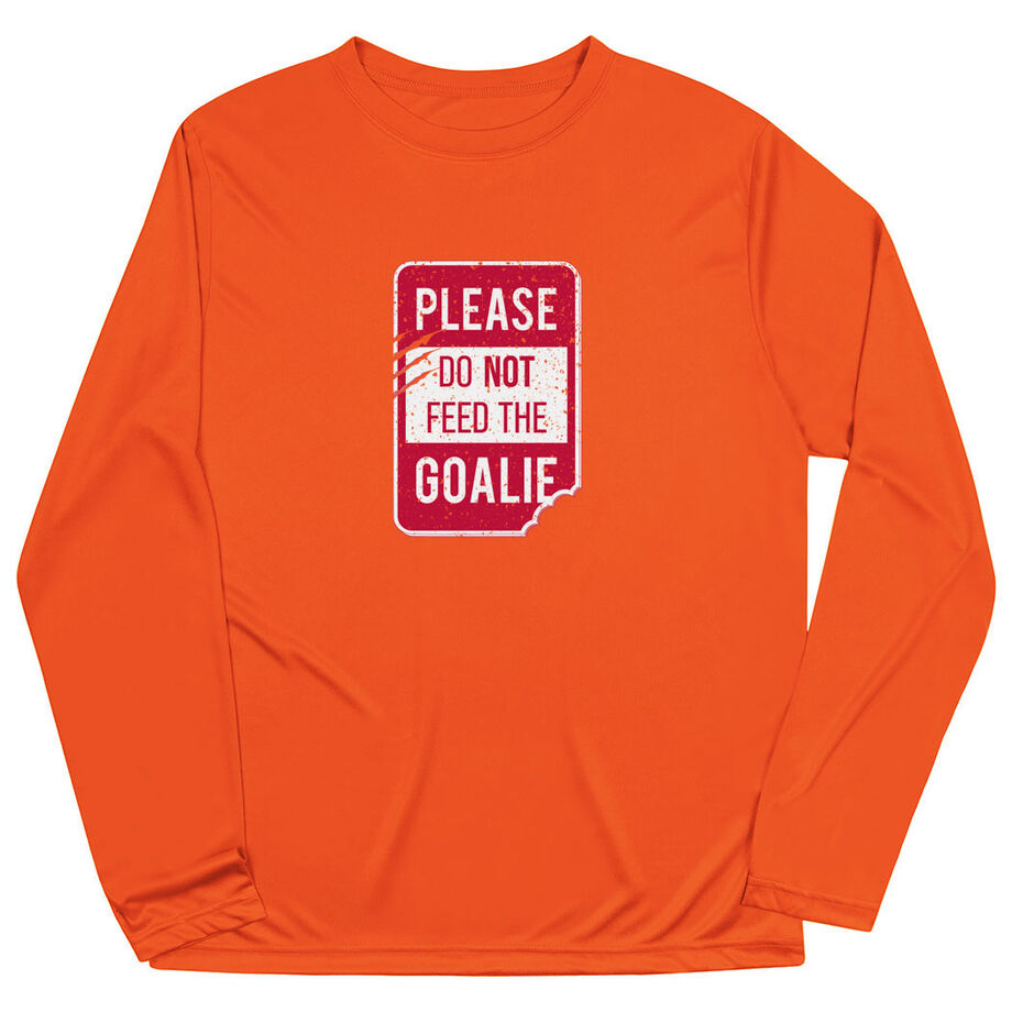 Long Sleeve Performance Tee - Don’t Feed The Goalie - Personalization Image