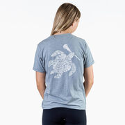 Girls Lacrosse Short Sleeve T-Shirt - Lax Turtle (Back Design)