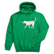 Girls Lacrosse Hooded Sweatshirt - LuLa the Lax Dog (Pink)