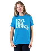 Girls Lacrosse Short Sleeve T-Shirt - I Can't. I Have Lacrosse