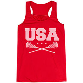 Girls Lacrosse Flowy Racerback Tank Top - USA Girls Lacrosse