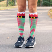 Woven Knee High Socks - Santa's Elf
