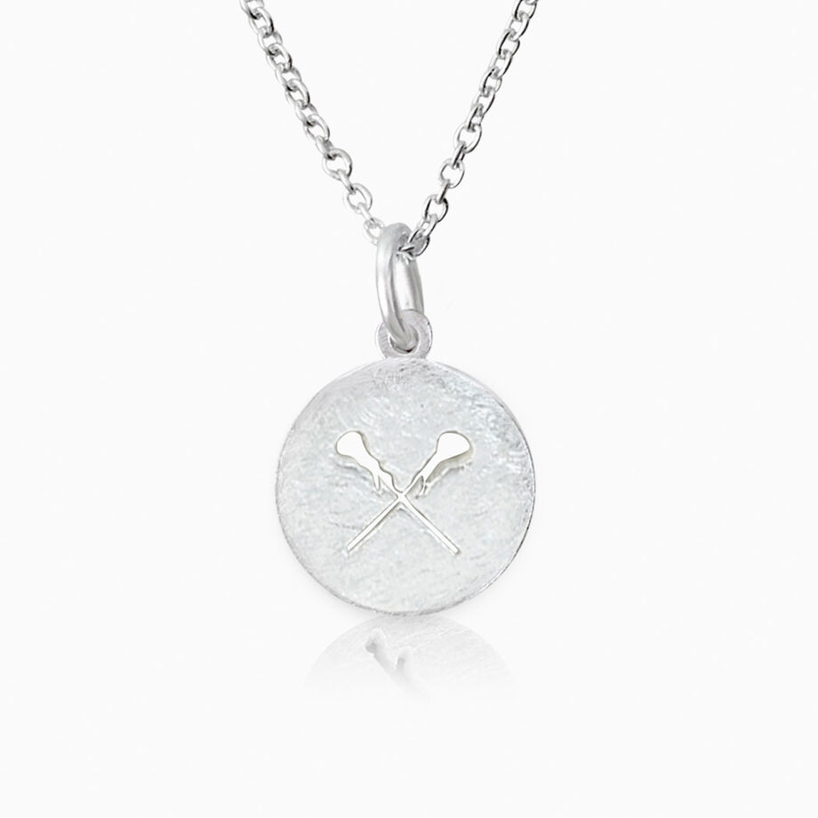 Livia Collection Sterling Silver Matte Lacrosse Crossed Sticks Necklace