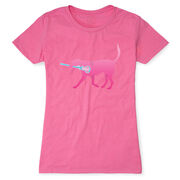 Girls Lacrosse Women's Everyday Tee - LuLa the Lax Dog (Pink)