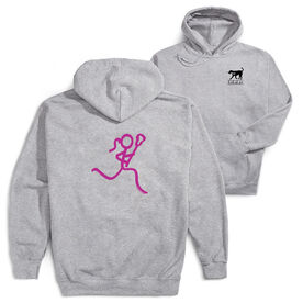 Girls Lacrosse Hooded Sweatshirt - Neon Lax Girl (Back Design)