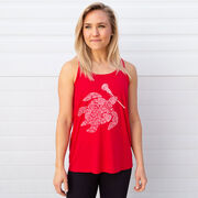 Girls Lacrosse Flowy Racerback Tank Top - Lax Turtle