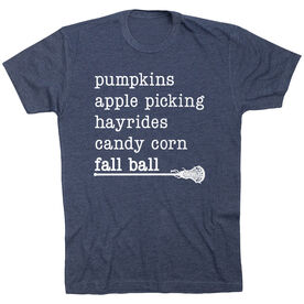 Girls Lacrosse Short Sleeve T-Shirt - Favorite Fall Things