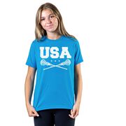 Girls Lacrosse T-Shirt Short Sleeve - USA Girls Lacrosse