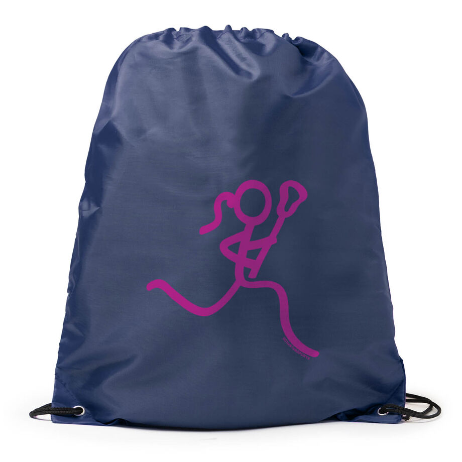 Lacrosse Drawstring Backpack Neon Lax Girl