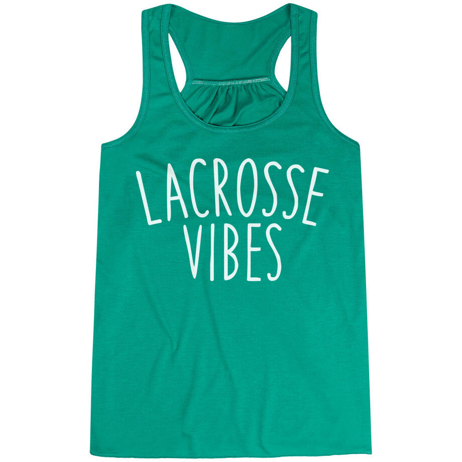 Girls Lacrosse Flowy Racerback Tank Top - Lacrosse Vibes