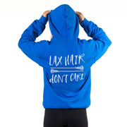 Girls Lacrosse Hooded Sweatshirt - Lax Hair Don't Care (Back Design)