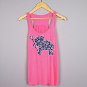 Girls Lacrosse Flowy Racerback Tank Top - Lax Elephant