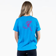 Lacrosse Short Sleeve T-Shirt - Neon Lax Girl (Back Design)