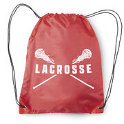 Girls Lacrosse Drawstring Backpack - Lacrosse Crossed Girls Sticks