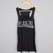 Girls Lacrosse Flowy Racerback Tank Top - #LAXGIRL