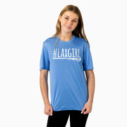 Girls Lacrosse Short Sleeve Performance Tee - #LAXGIRL